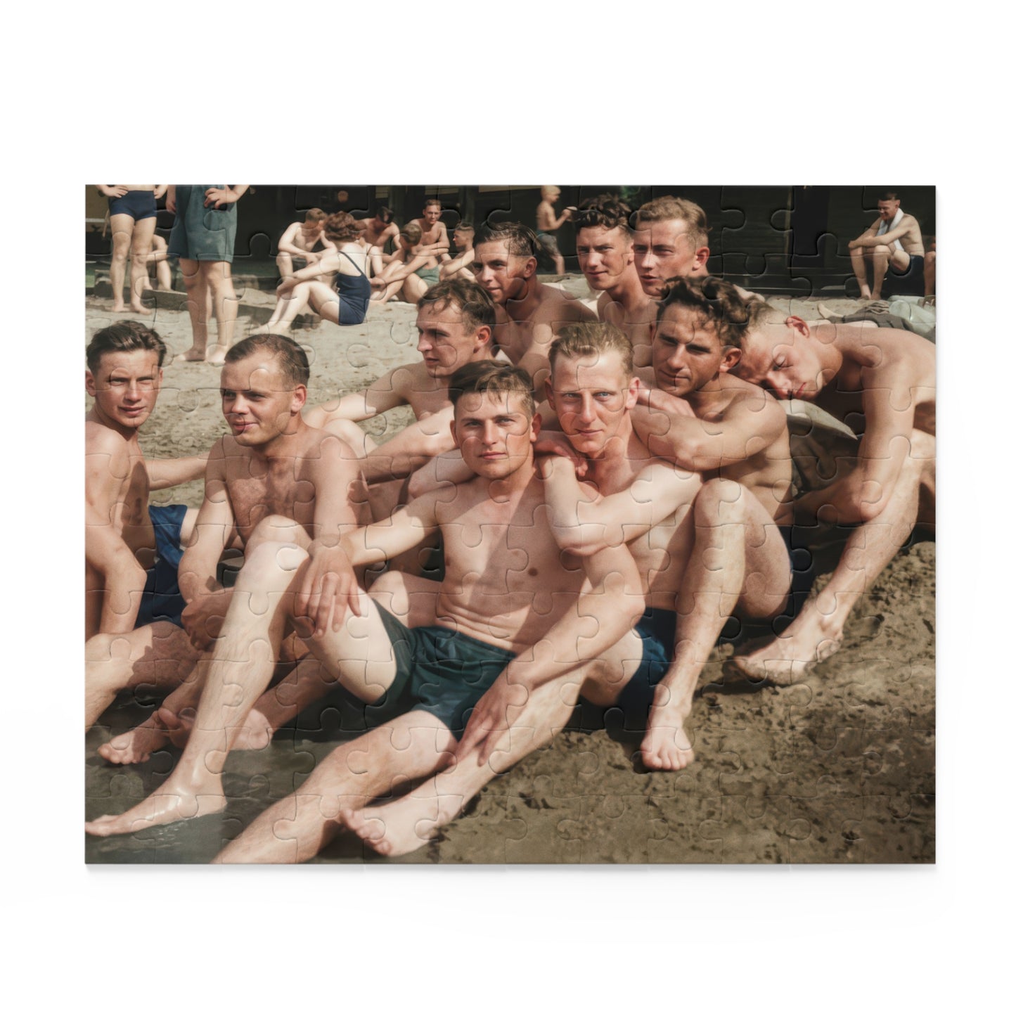 Gathering at the Bathing Shore | Restored Historical Jigsaw Puzzle | nager 012