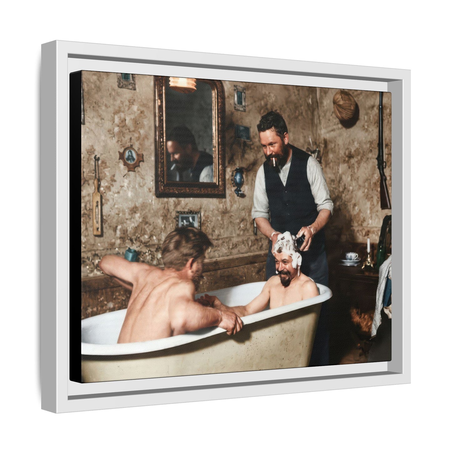 hommes 031 | Framed Vintage Photo - Matte Canvas