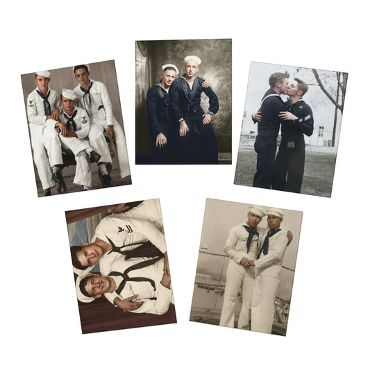 Ephemera of Us Collection – Vintage Naval Portrait Greeting Cards (5-Pack)