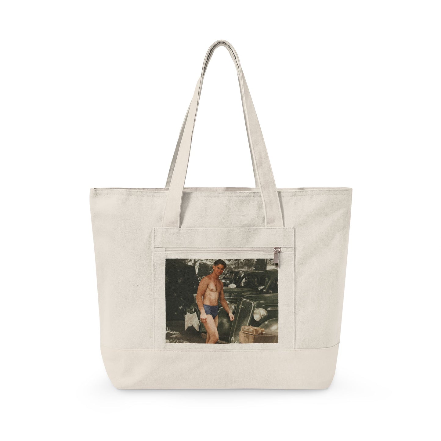 Beach Day Zippered Canvas Tote | nager 032