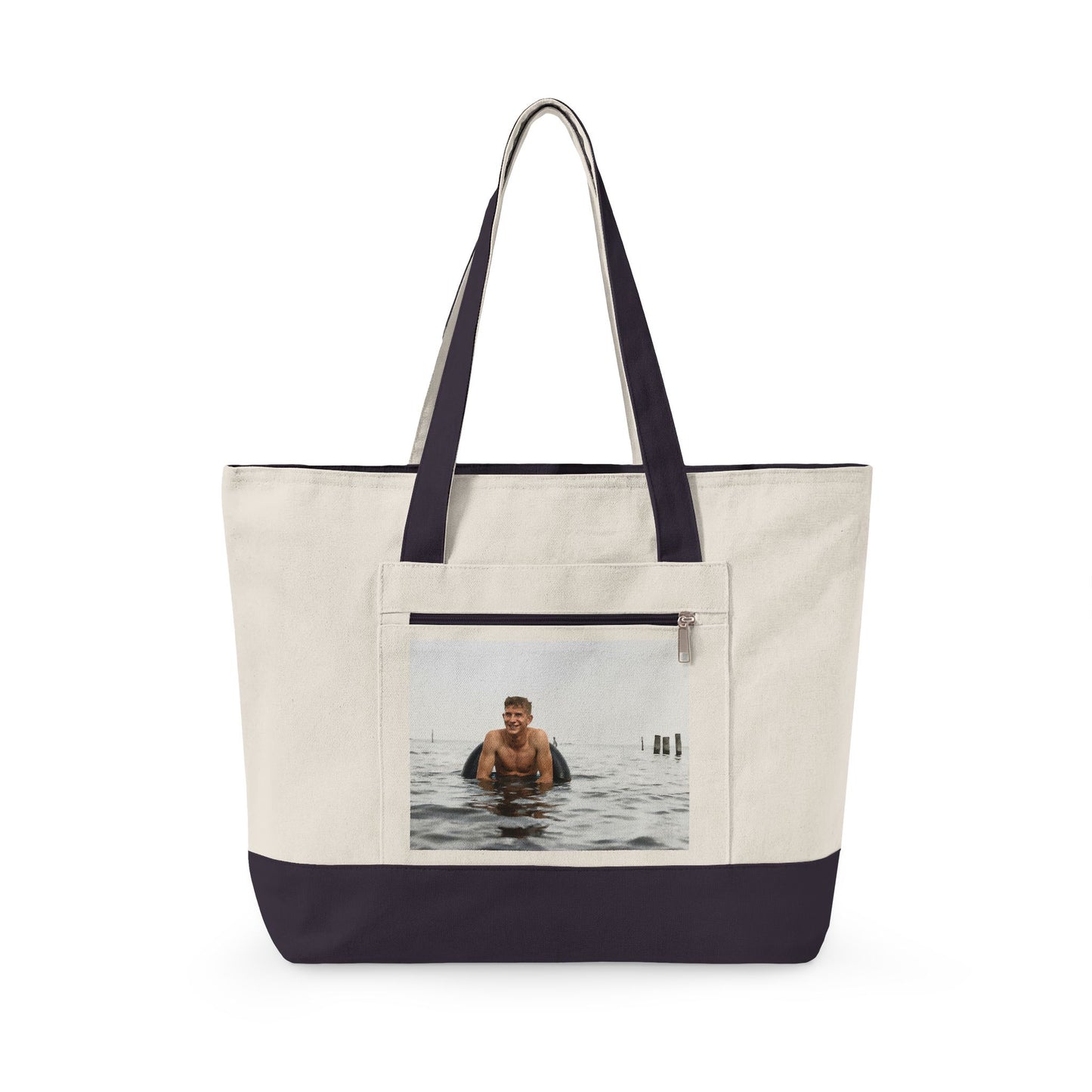Beach Day Zippered Canvas Tote | nager 034
