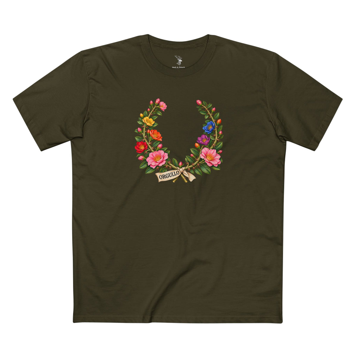 Dominican Bayahibe Rose Pride T-Shirt | ORGULLO Laurel Wreath Tee