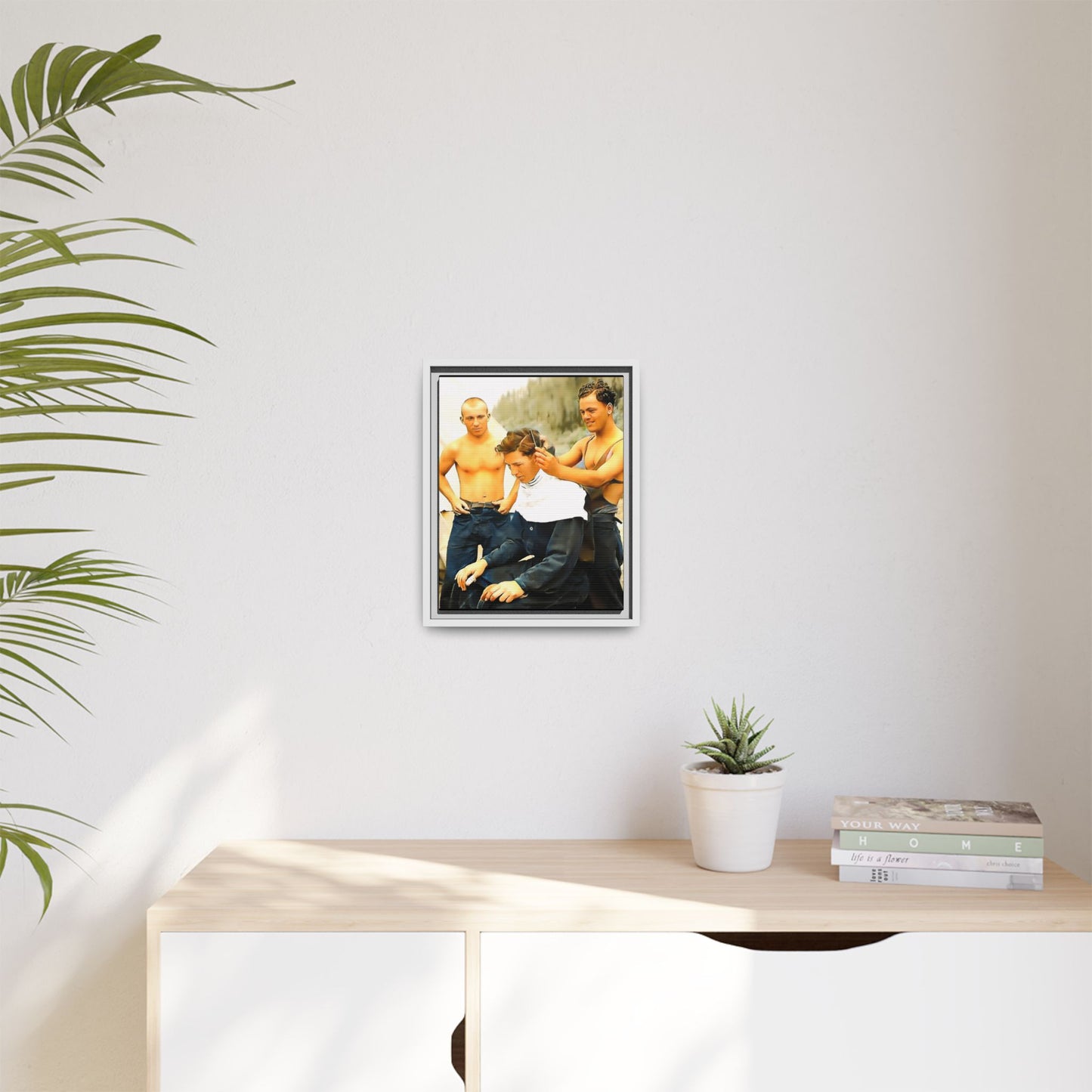 hommes 008 | Framed Vintage Photo - Matte Canvas