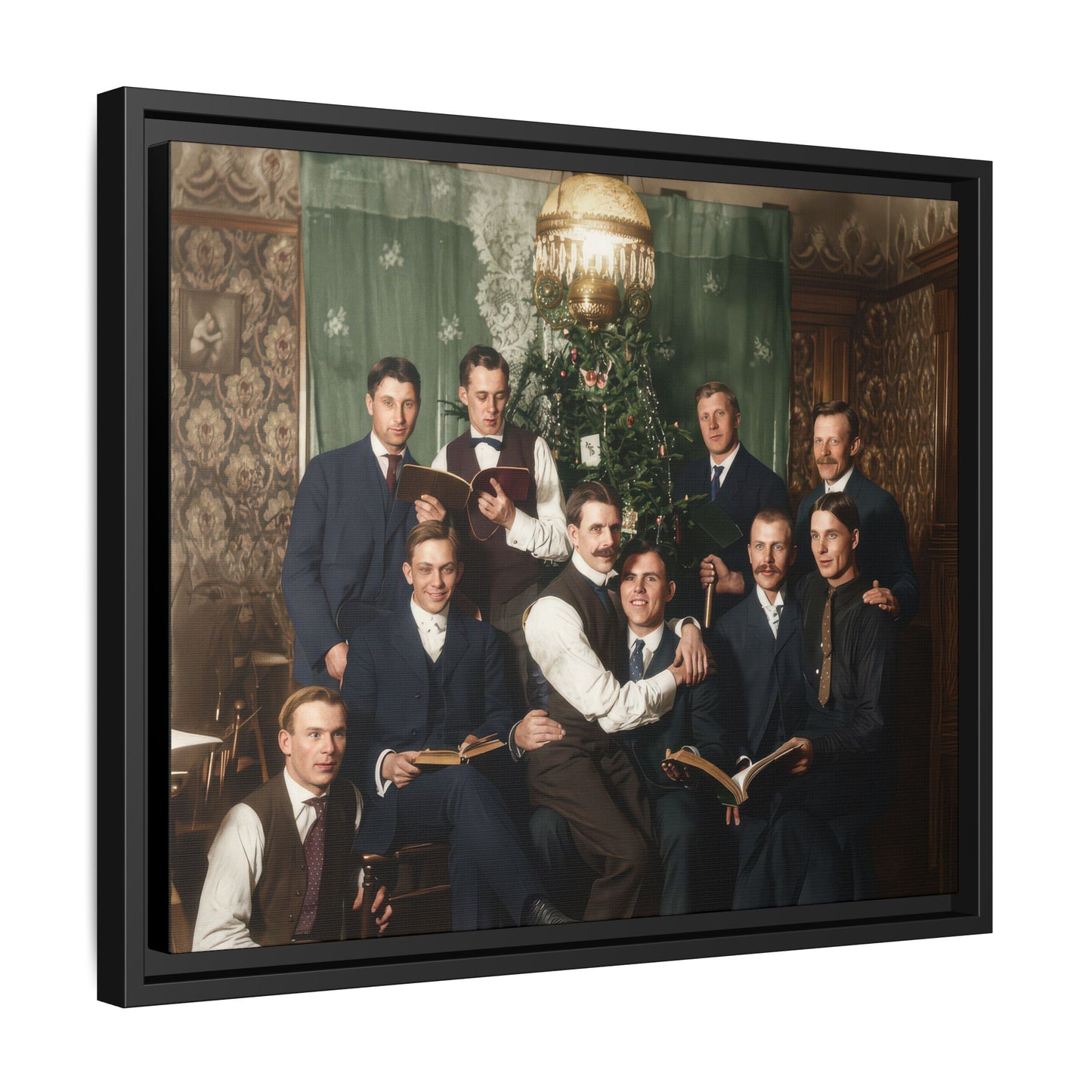 hommes 001 | Framed Vintage Photo - Matte Canvas