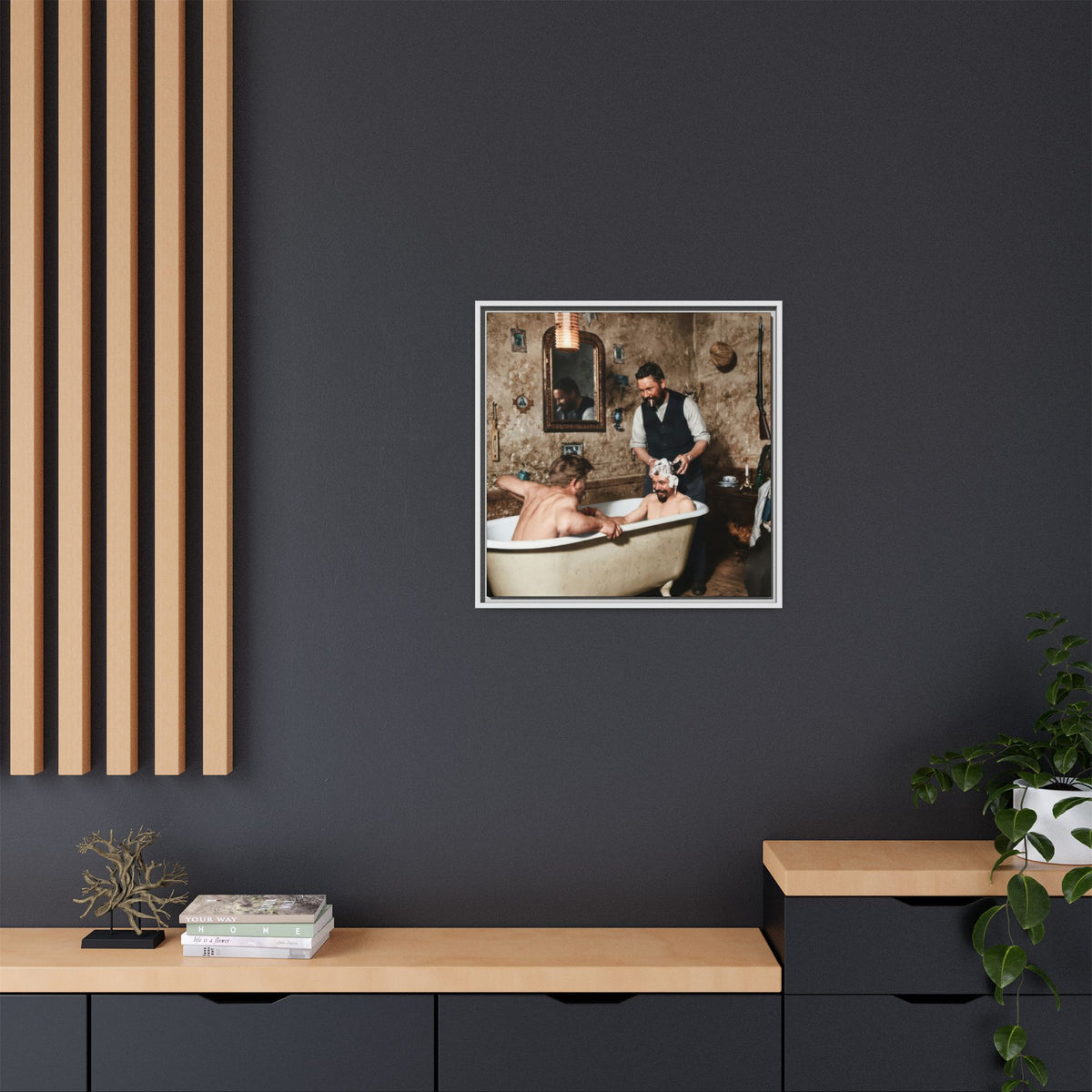 hommes 031 | Framed Vintage Photo - Matte Canvas2