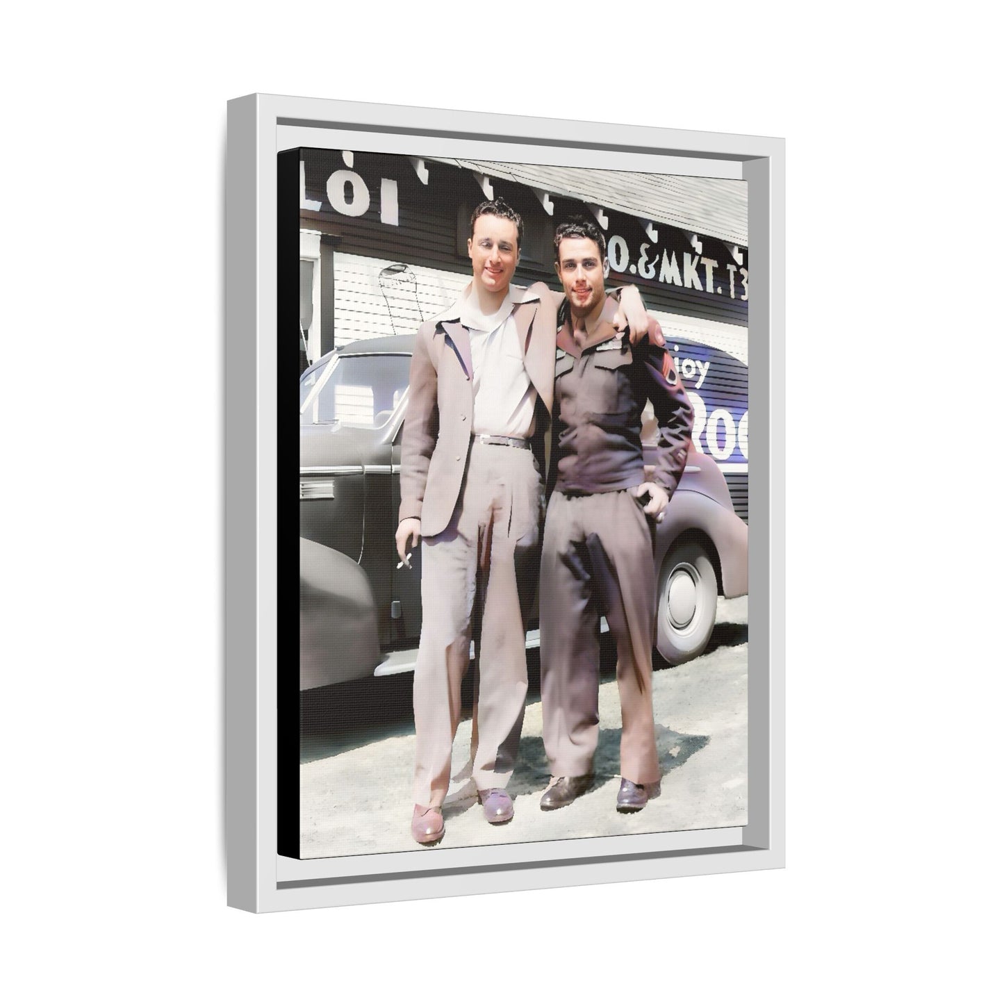 Donald & Philip - 1940s Vintage Gay Couple Photo | Restored Framed Canvas Art | Eugene Oregon History Eugene Oregon