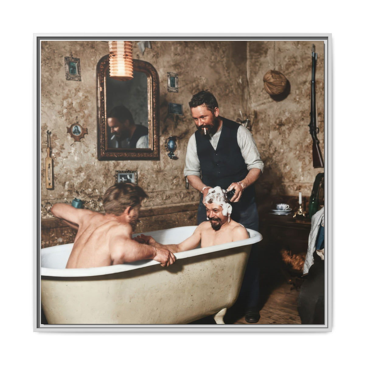 hommes 031 | Framed Vintage Photo - Matte Canvas2