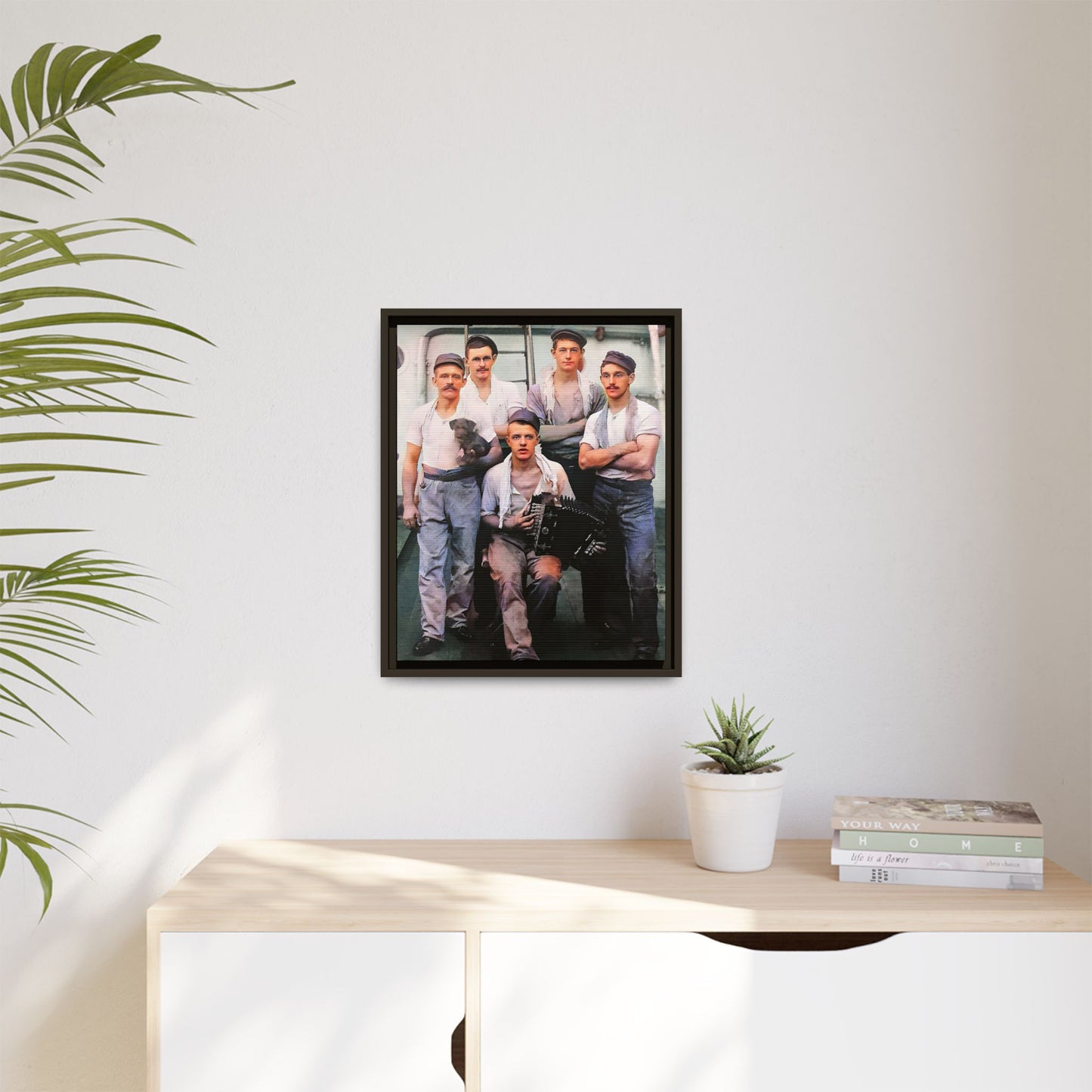 hommes 002 | Framed Vintage Photo - Matte Canvas