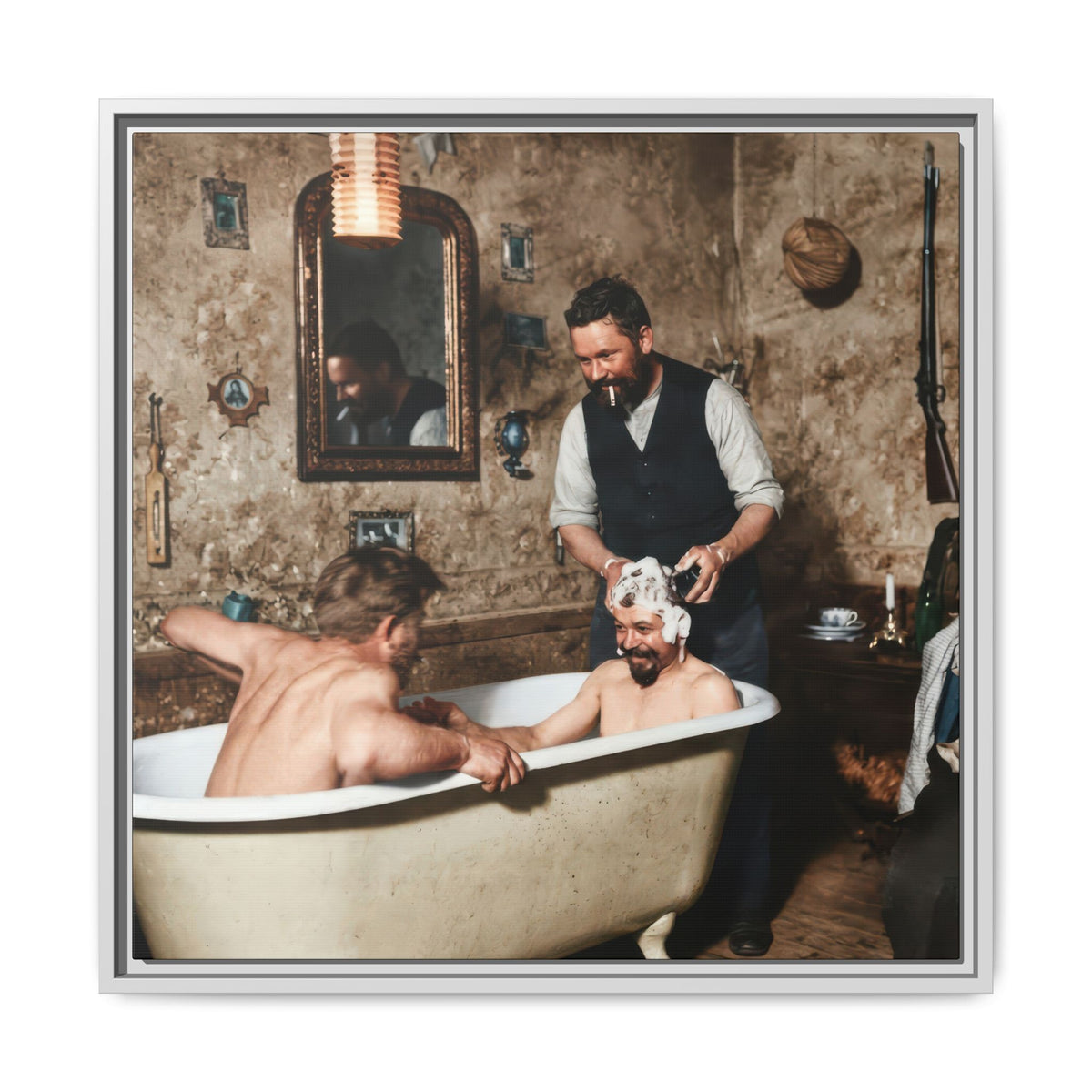 hommes 031 | Framed Vintage Photo - Matte Canvas2