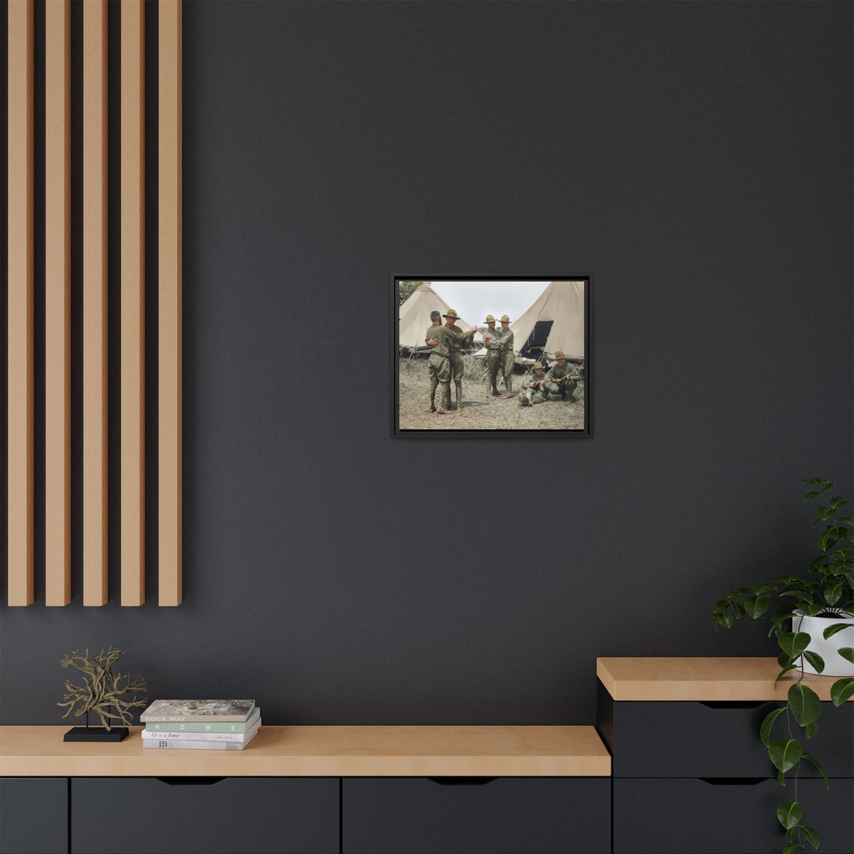 hommes 006 | Framed Vintage Photo - Matte Canvas