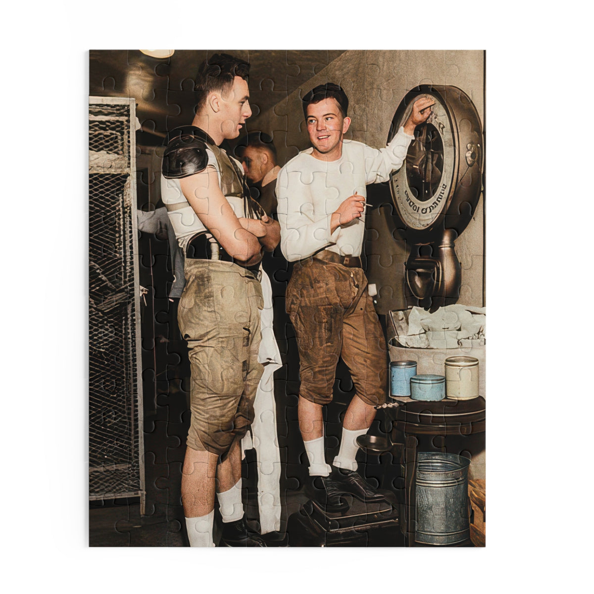 LGBTQ+ Heritage Jigsaw Puzzle — Football Players beside a Scale | athlétisme 027