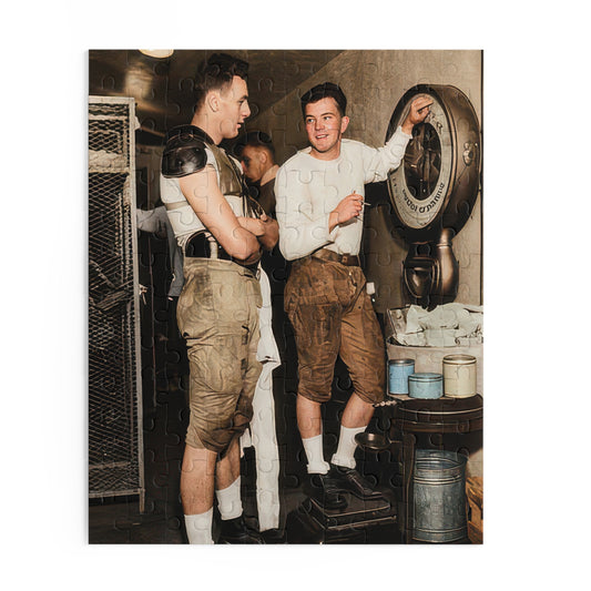 LGBTQ+ Heritage Jigsaw Puzzle — Football Players beside a Scale | athlétisme 027