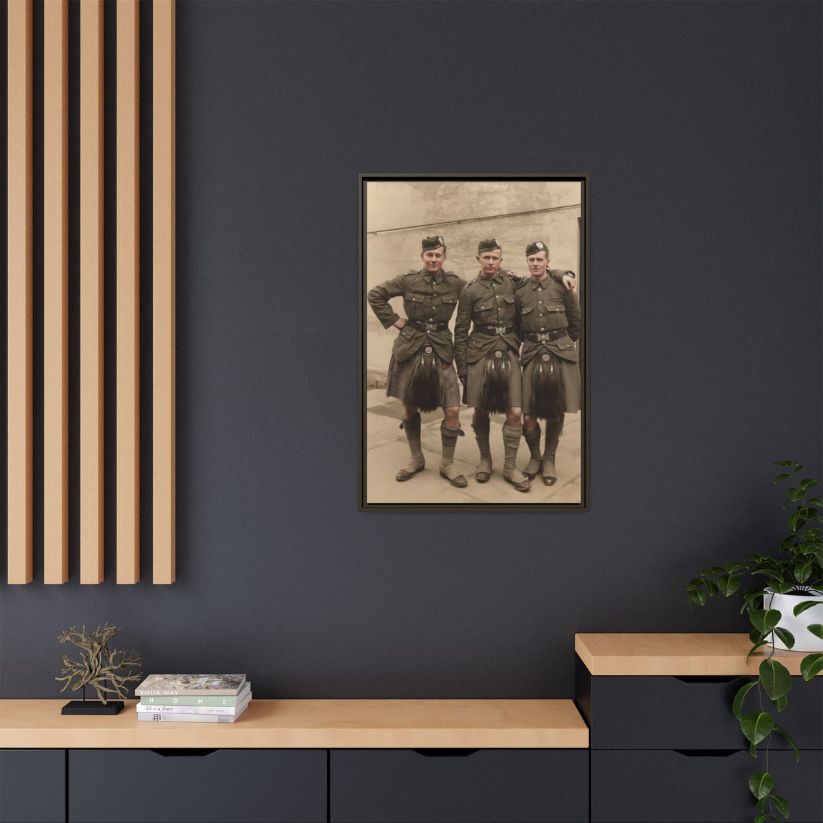 hommes 014 | Framed Vintage Photo - Matte Canvas