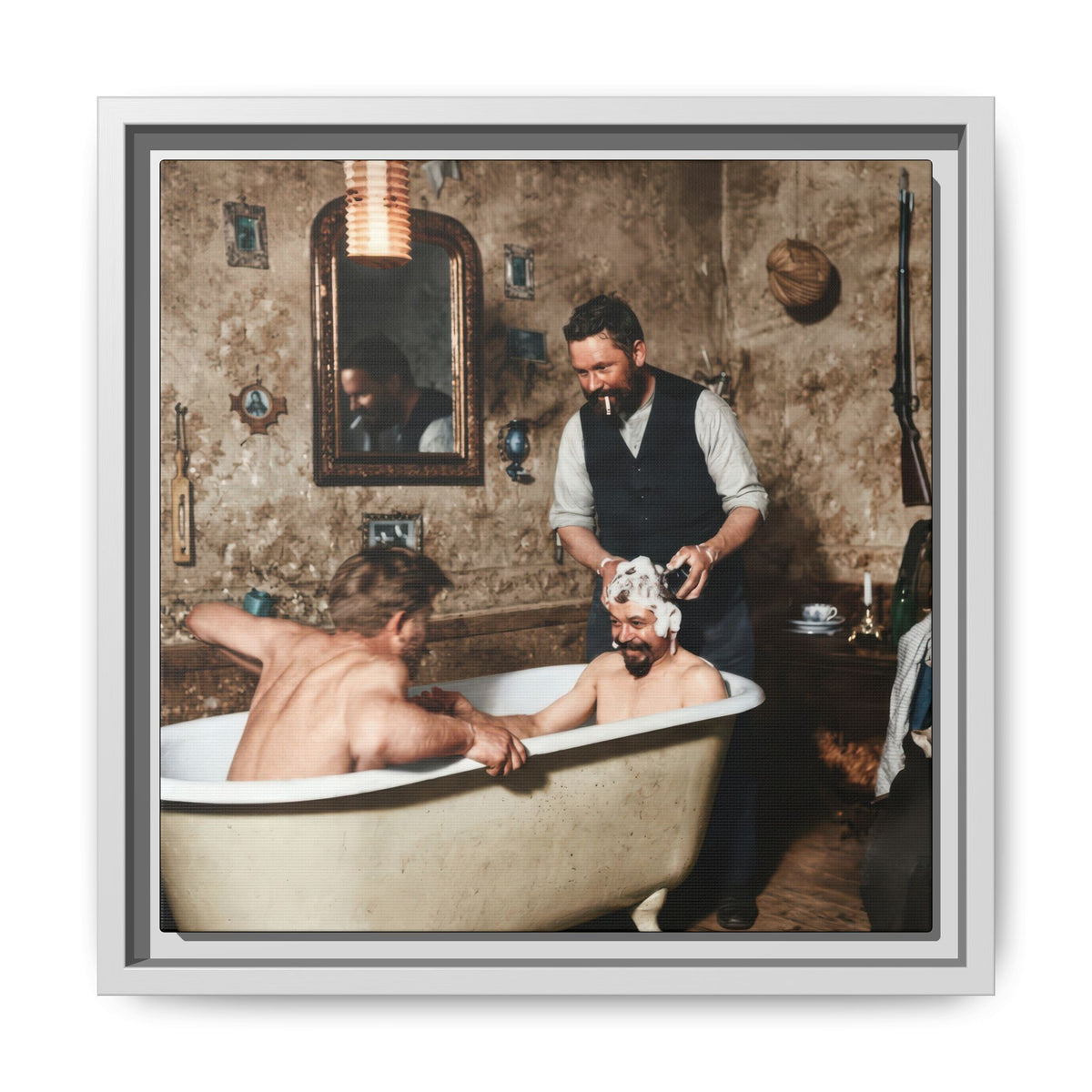 hommes 031 | Framed Vintage Photo - Matte Canvas2