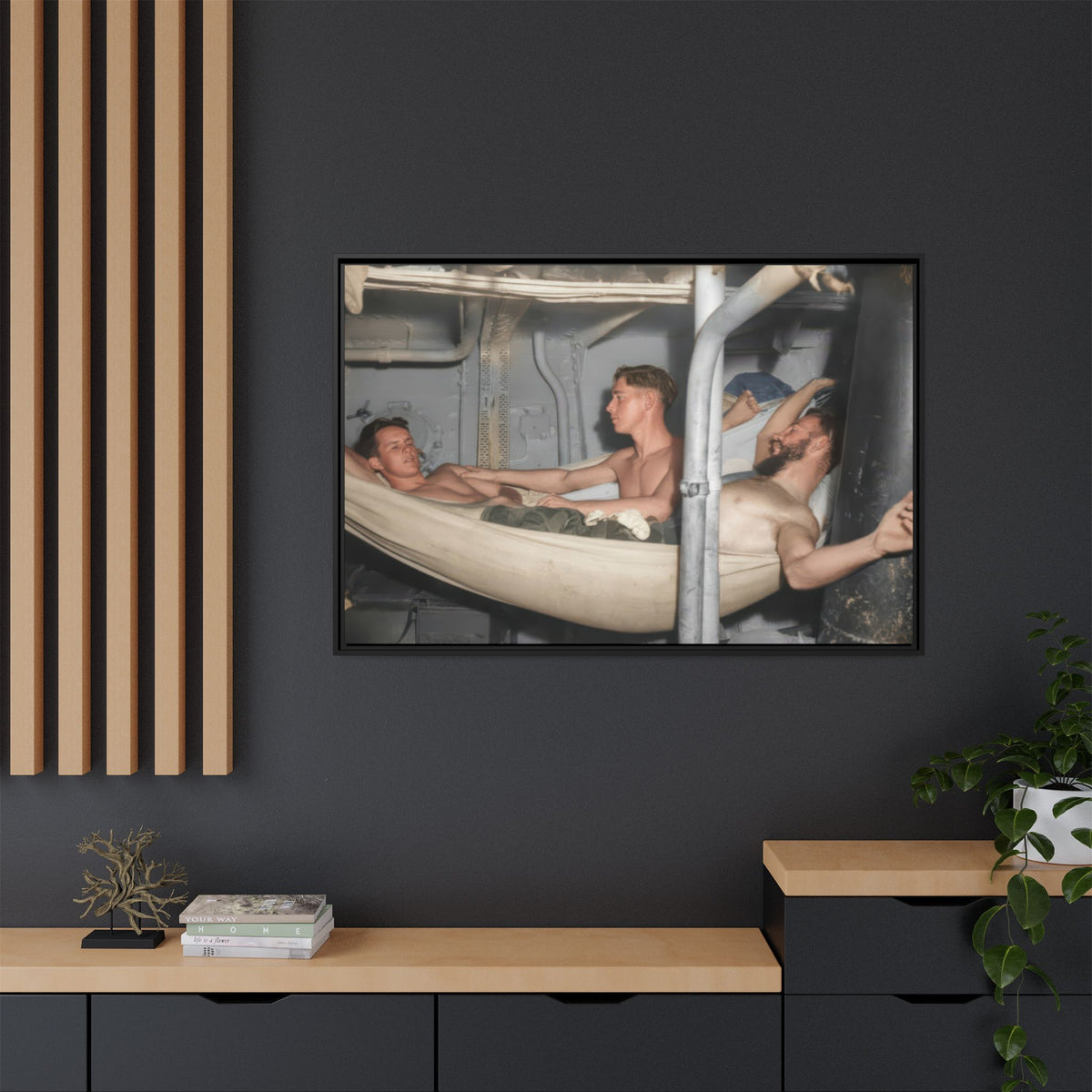 hommes 004 | Framed Vintage Photo - Matte Canvas