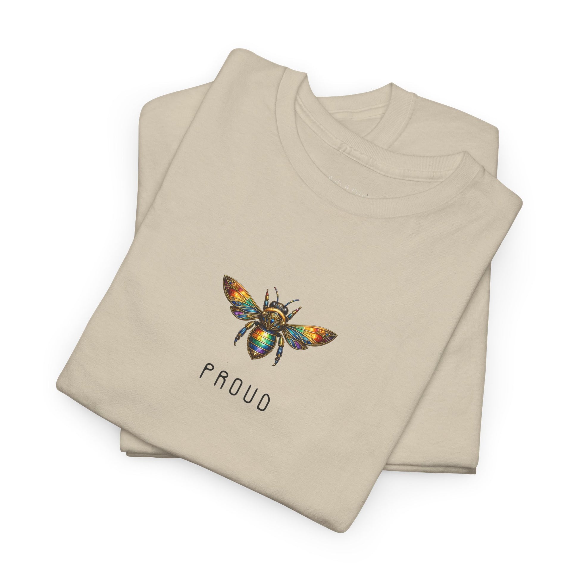 art deco rainbow bee pride t-shirt gold style 