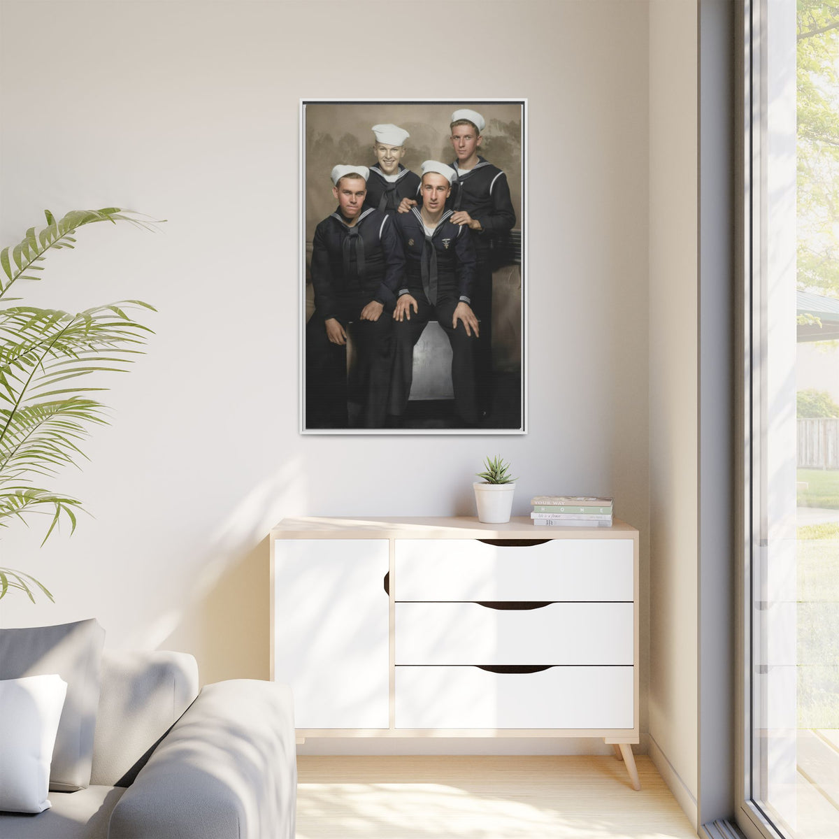 hommes 011 | Framed Vintage Photo - Matte Canvas