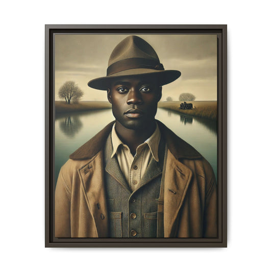 Timeless dignity, resilience, and nature in Grant Wood-inspired African American art.