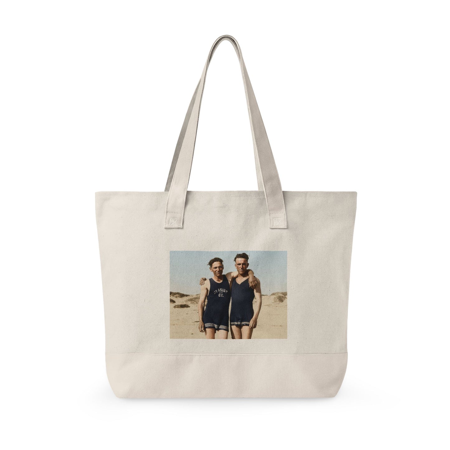 Restored vintage beach companions zippered tote bag 
