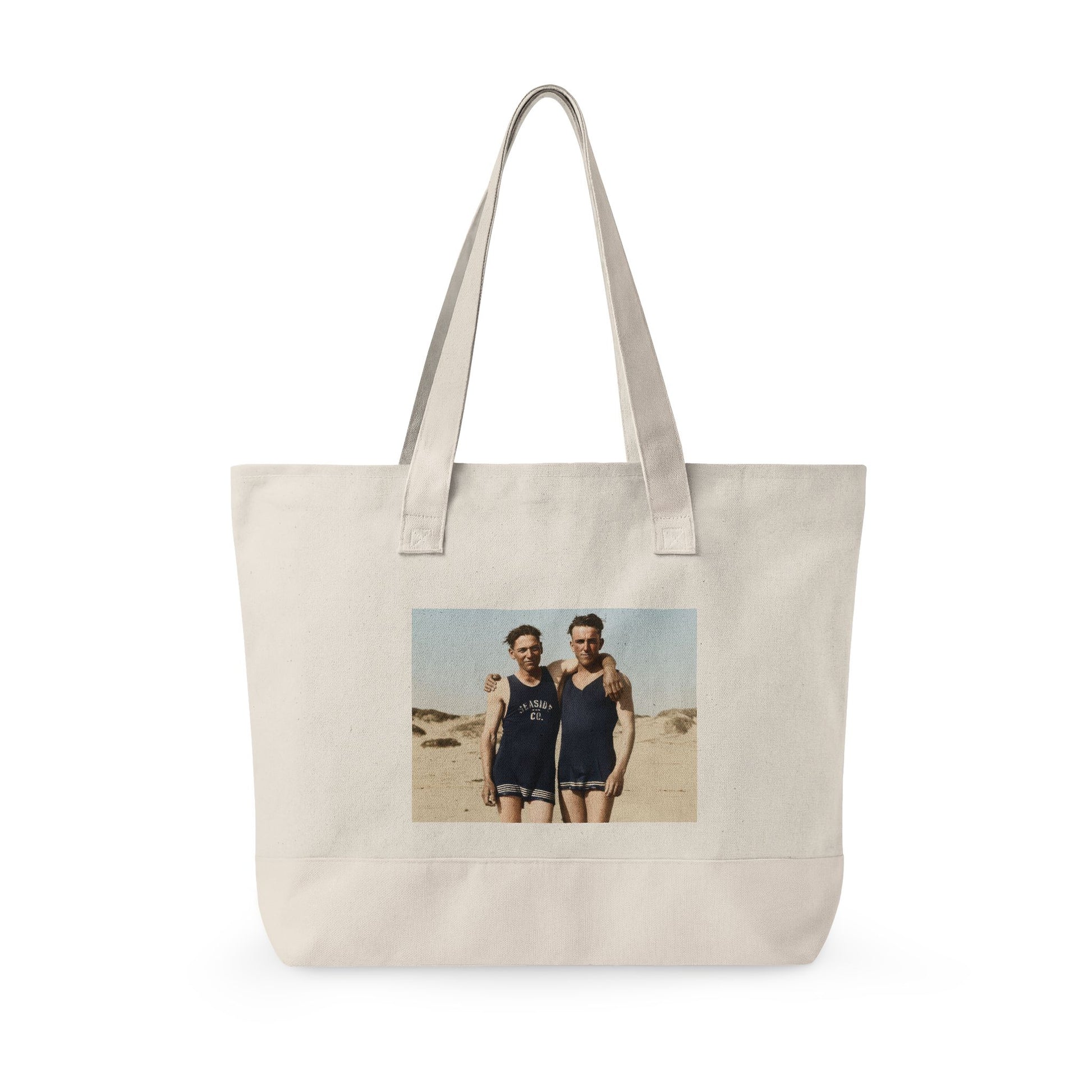 Restored vintage beach companions zippered tote bag 
