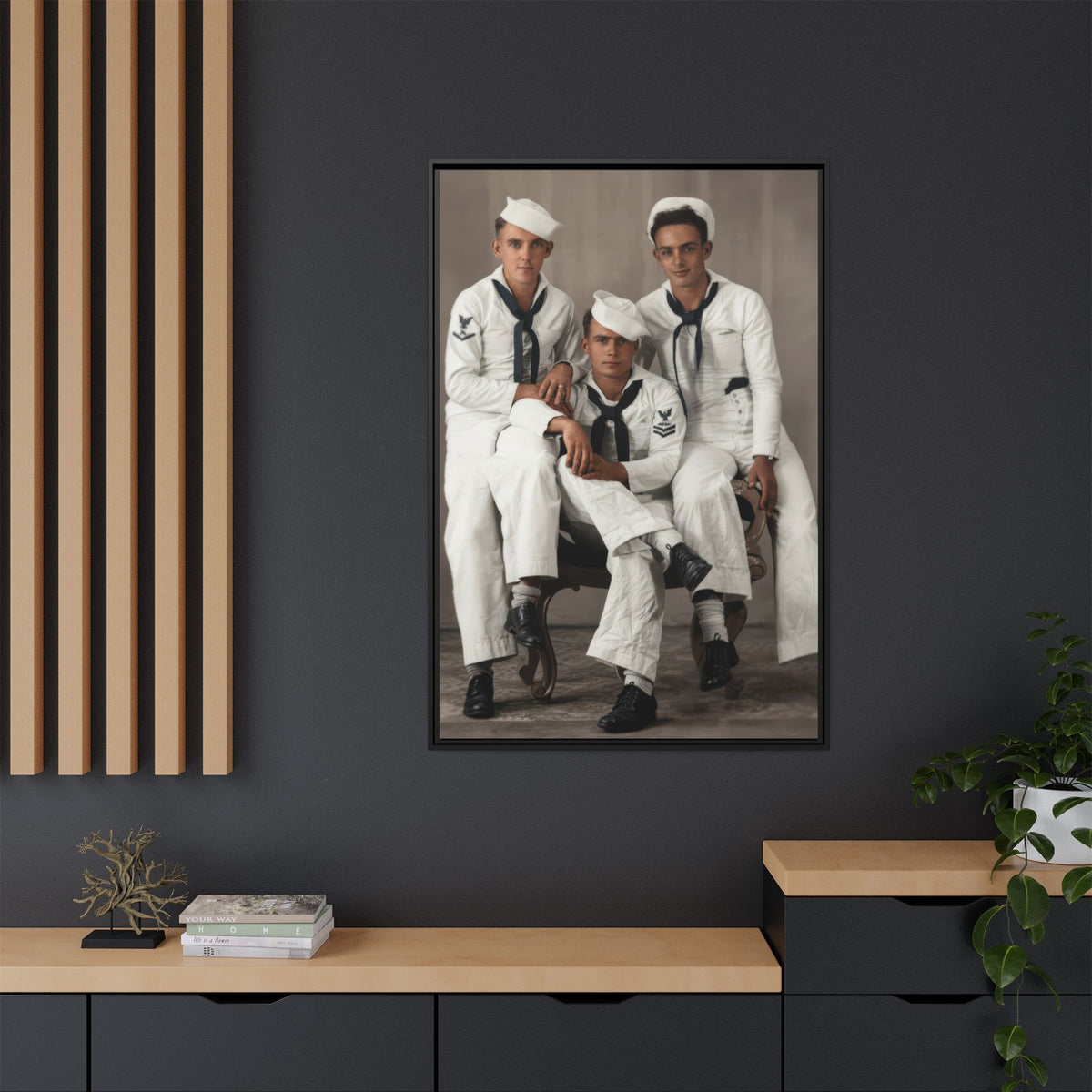 hommes 008 | Framed Vintage Photo - Matte Canvas