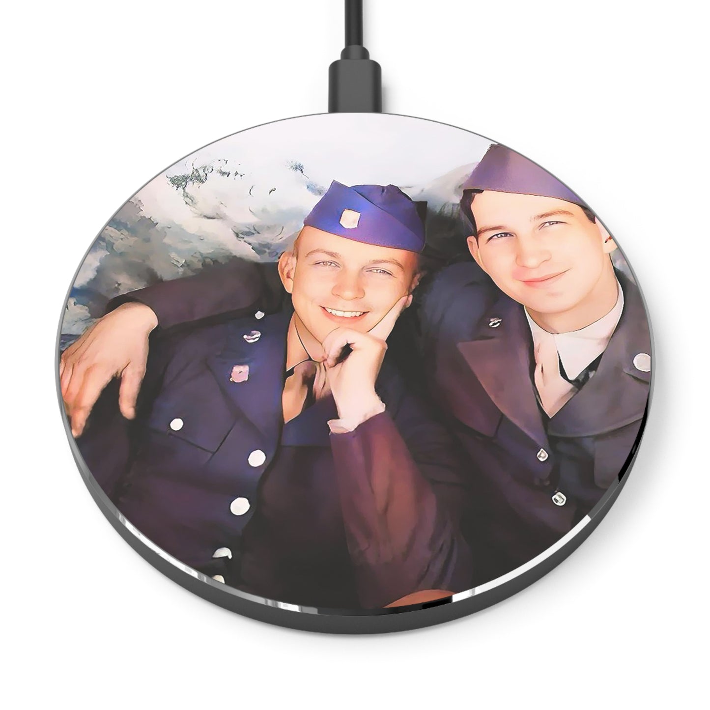 paire 014 | Wireless Charger Vintage Army Photo Soldiers USA WWII Dad Uncle Boyfriend Gift Gay LGBTQ