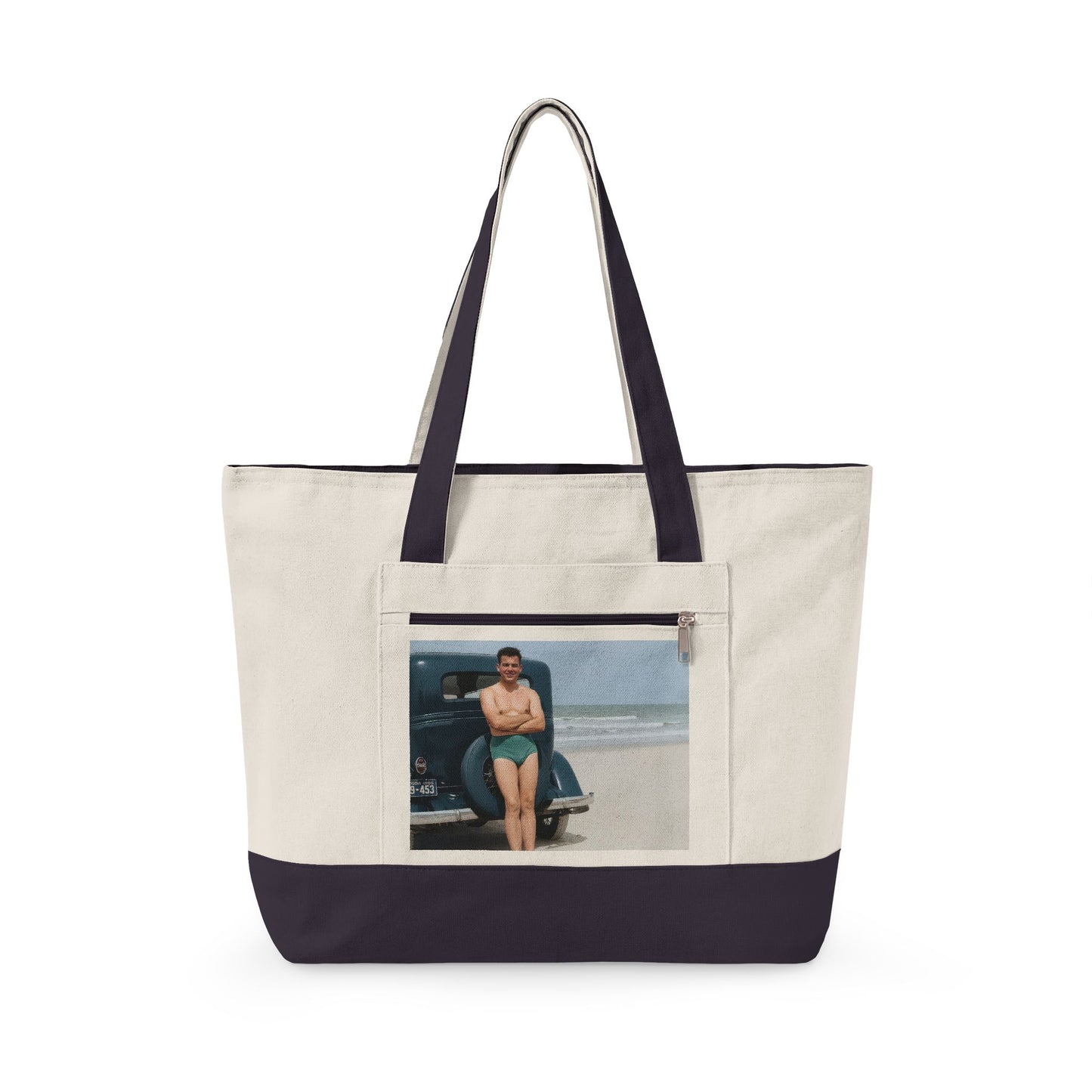 Beach Day Zippered Canvas Tote | nager 046