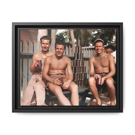 hommes 003 | Framed Vintage Photo - Matte Canvas