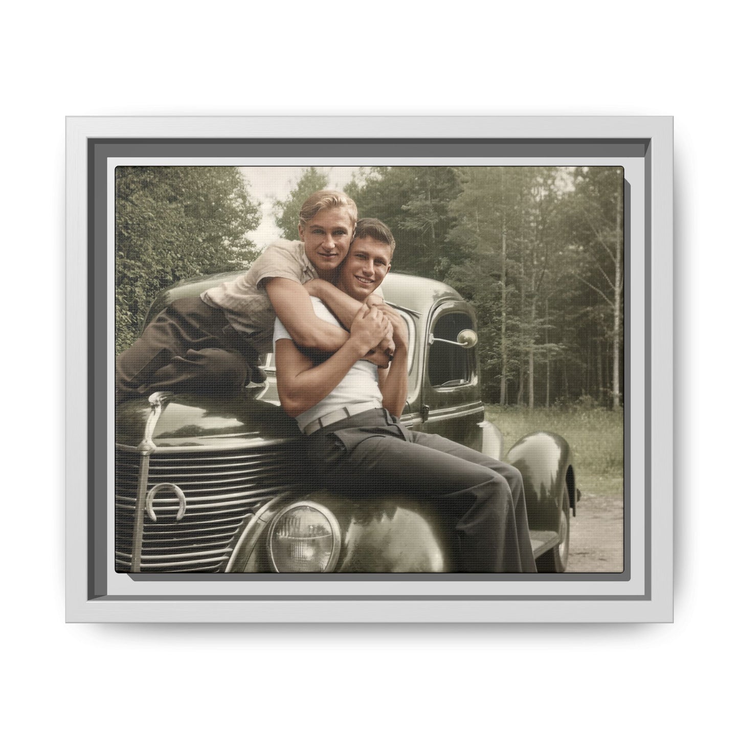 paire 045 | Framed Vintage Photo - Matte Canvas