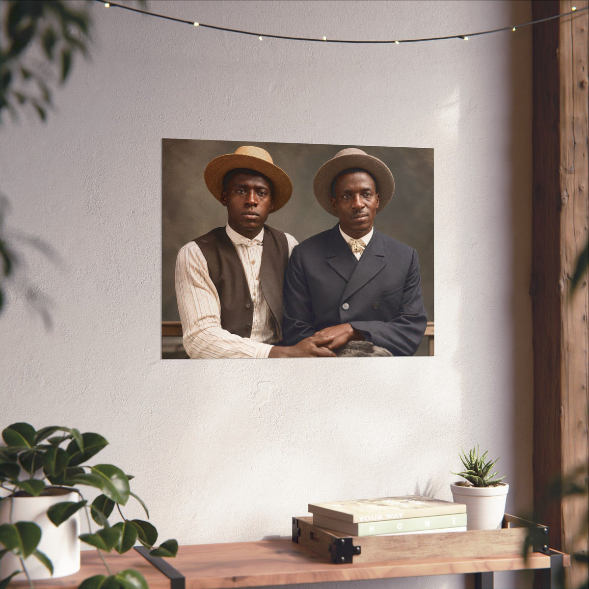 Paire 103 | Two Black Men in Straw Hats | Vintage Photography Poster