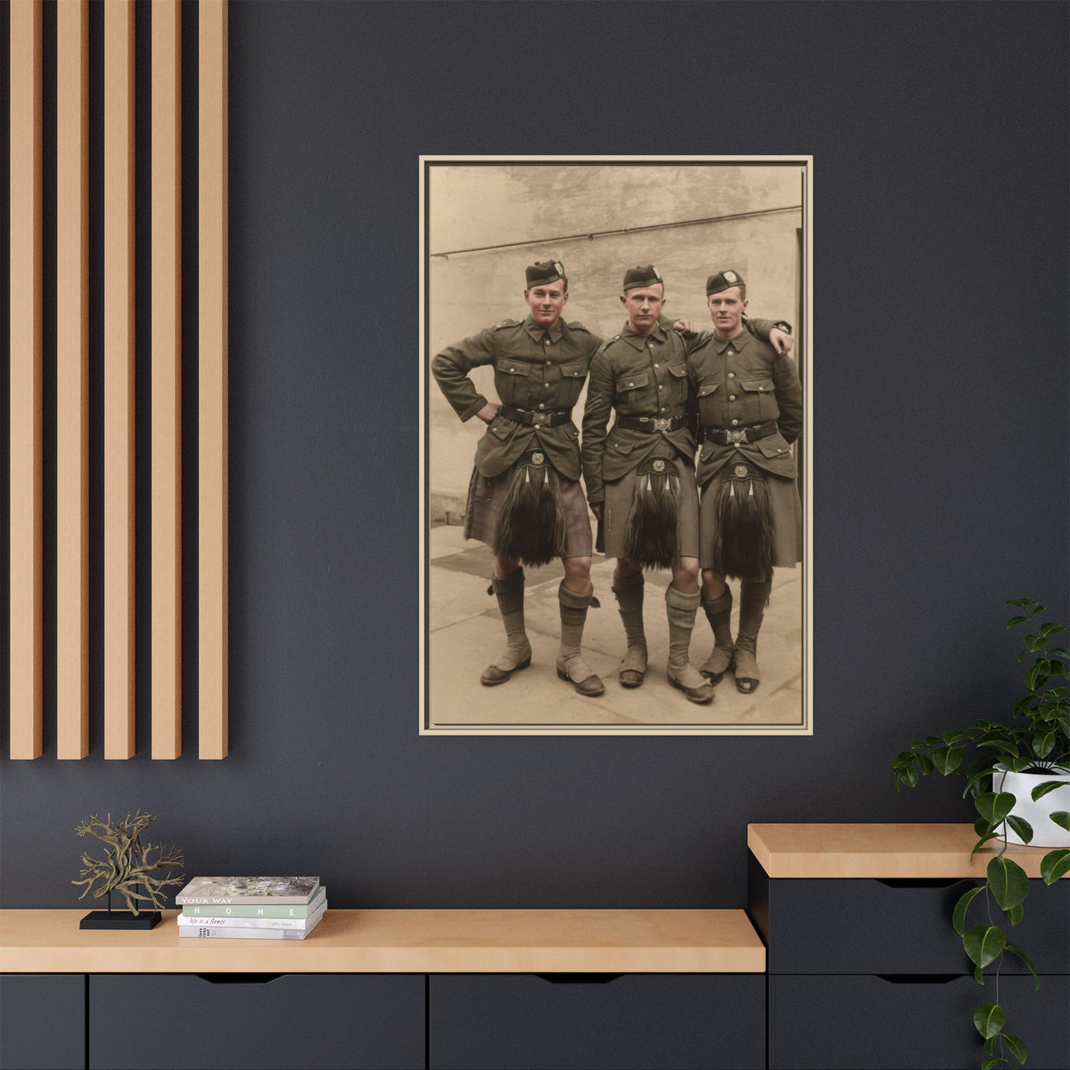 hommes 014 | Framed Vintage Photo - Matte Canvas