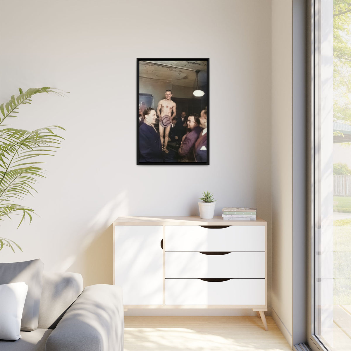 hommes 017 | Framed Vintage Photo - Matte Canvas