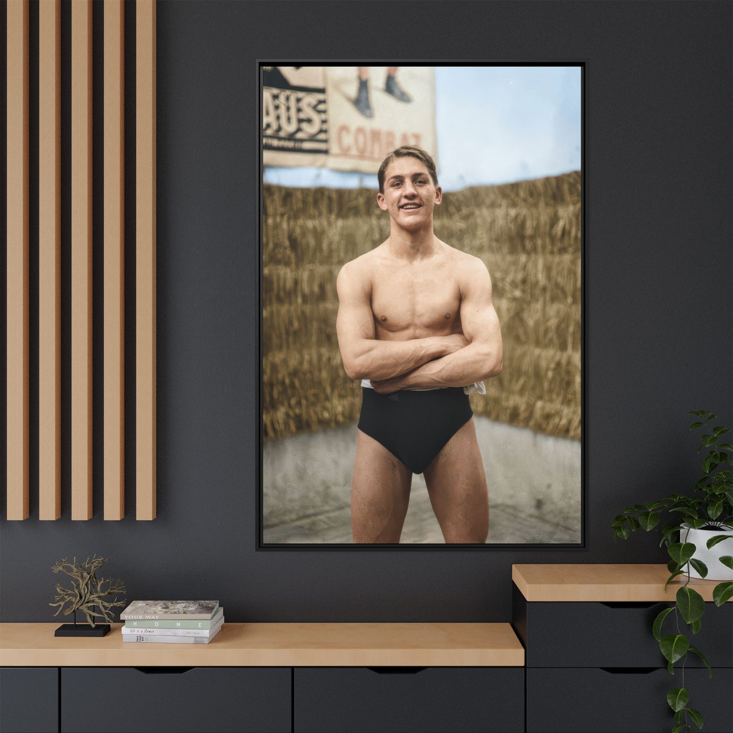 athlétisme 047 | Framed Vintage Photo - Matte Canvas