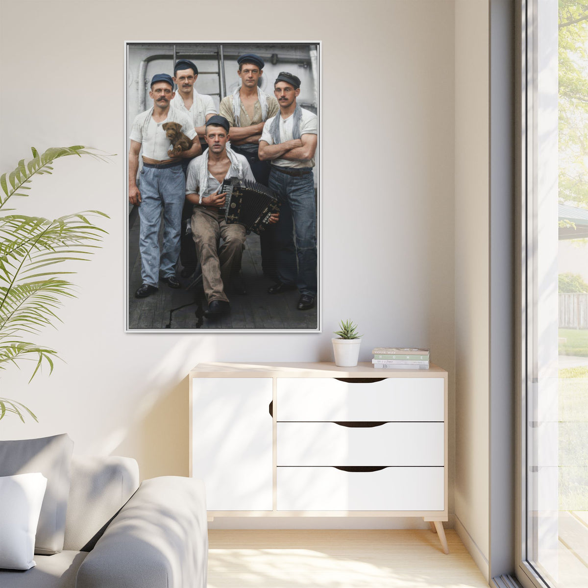 hommes 002 | Framed Vintage Photo - Matte Canvas