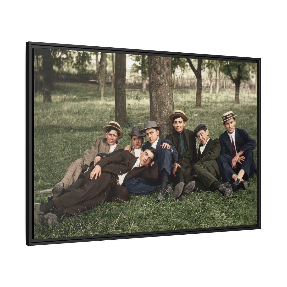 hommes 005 | Framed Vintage Photo - Matte Canvas