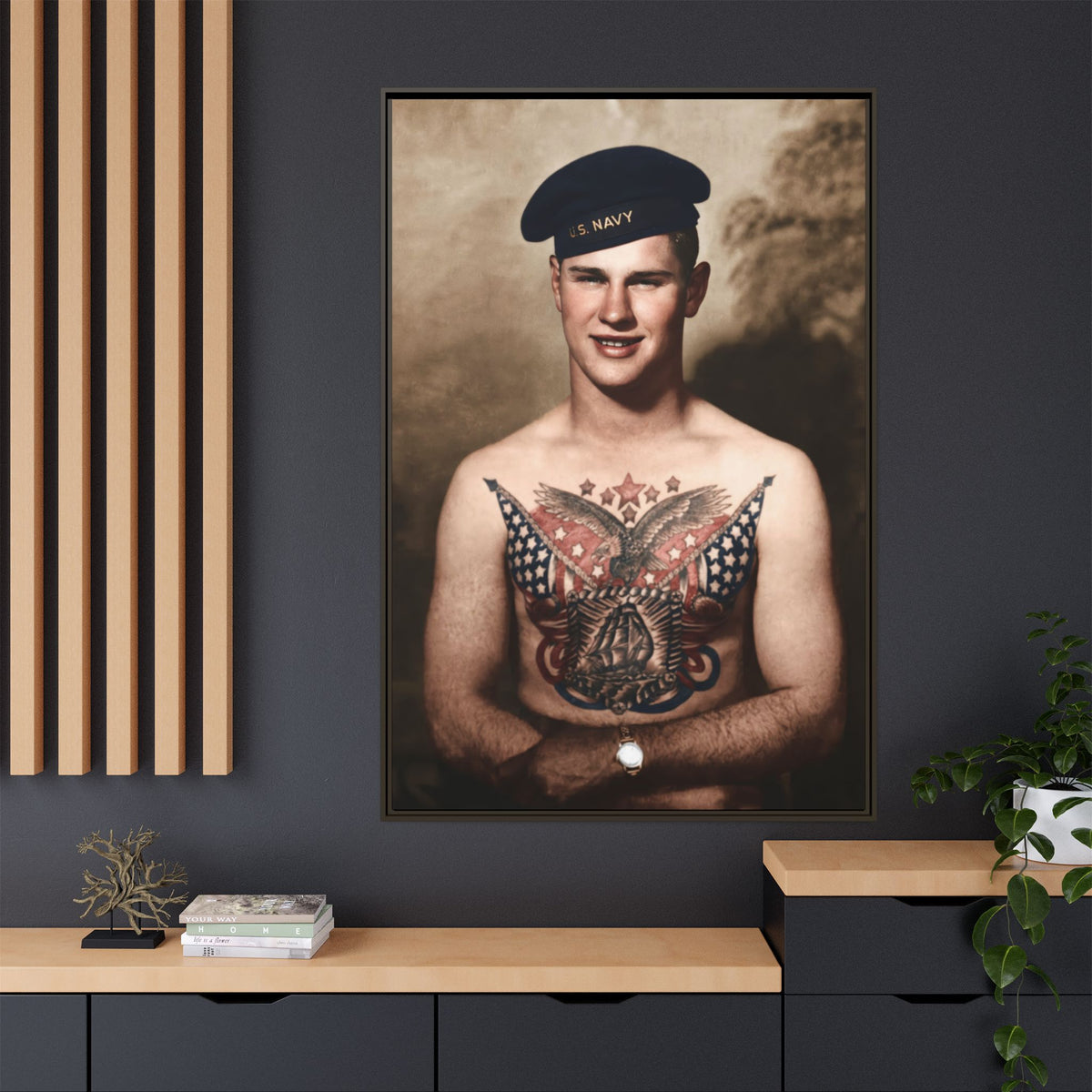 celibataire 037 | Framed Vintage Photo - Matte Canvas