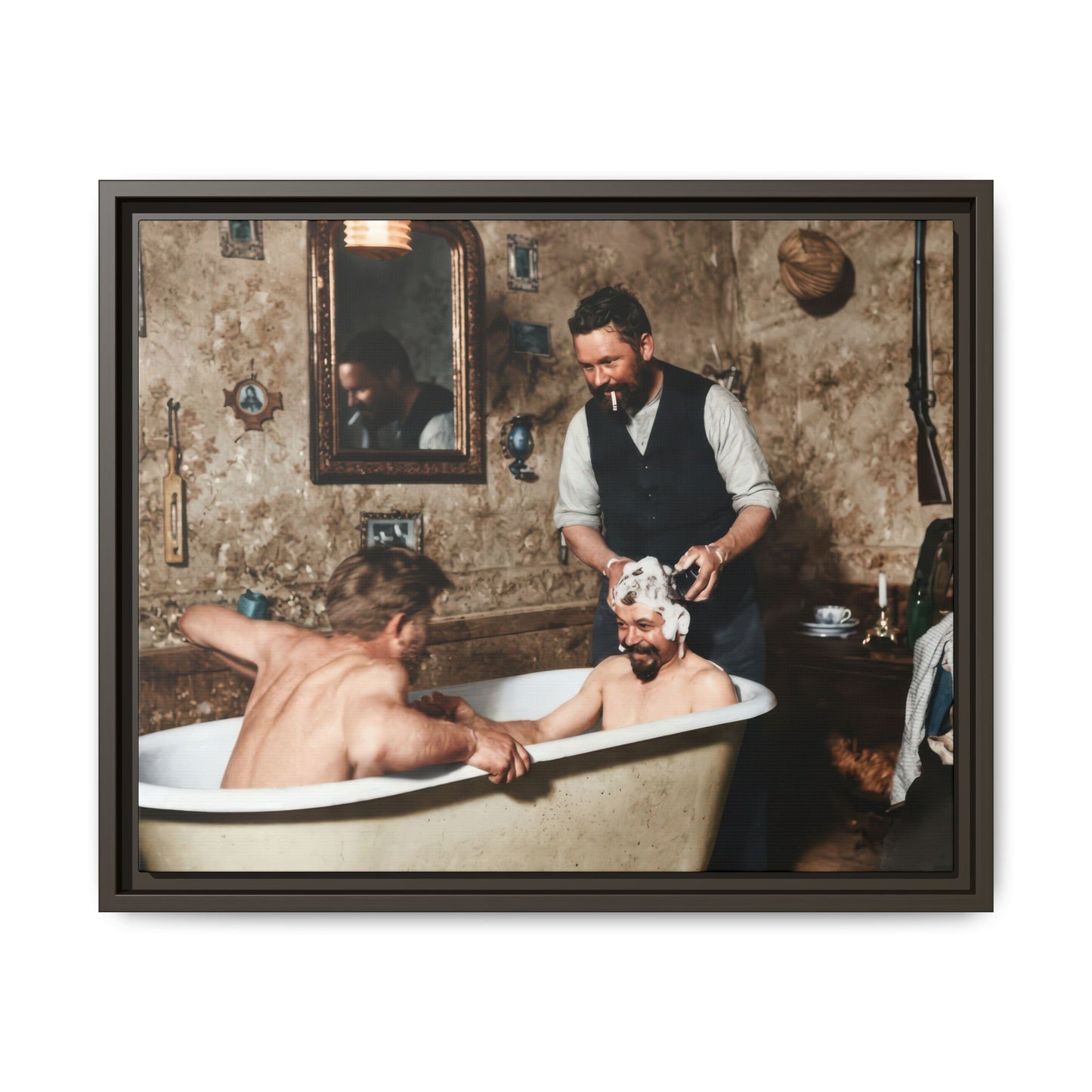 hommes 031 | Framed Vintage Photo - Matte Canvas