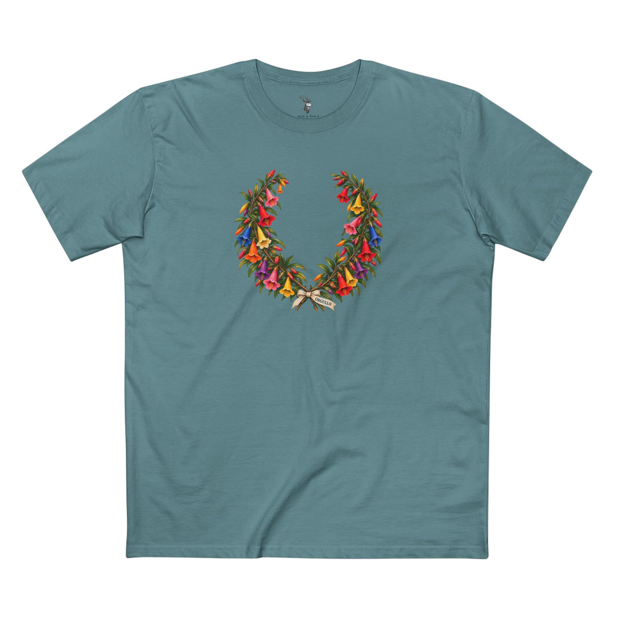 Orgullo Cantuta Pride T-Shirt | Peruvian Laurel Wreath LGBTQ+ Tee