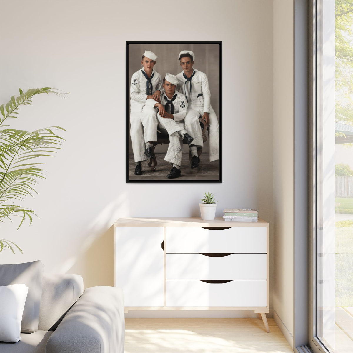 hommes 008 | Framed Vintage Photo - Matte Canvas