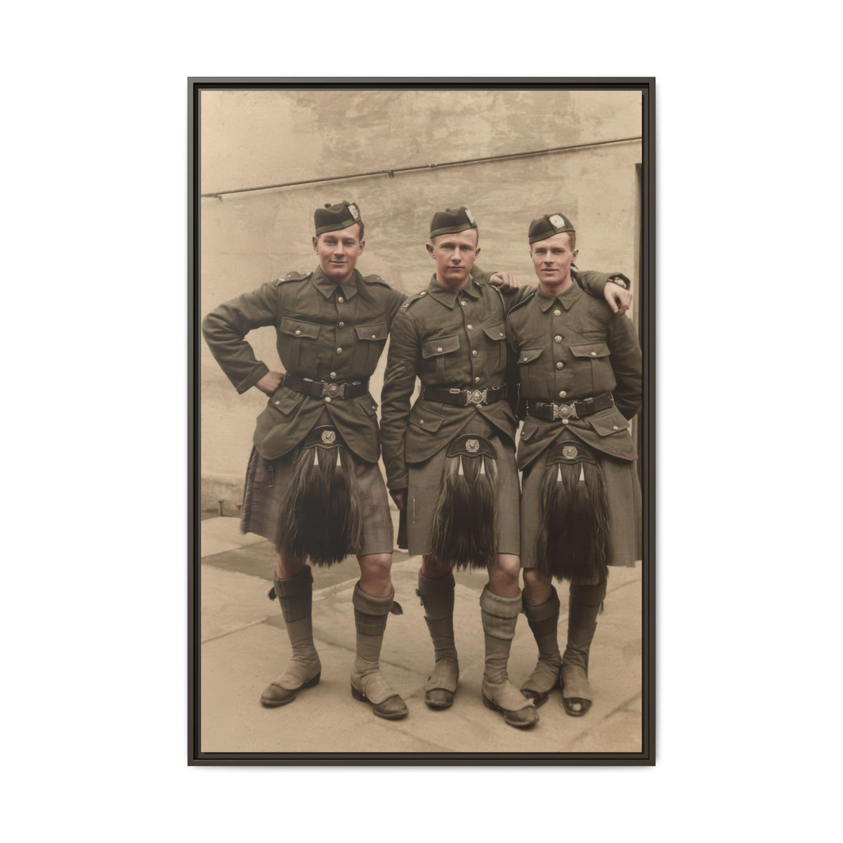 hommes 014 | Framed Vintage Photo - Matte Canvas