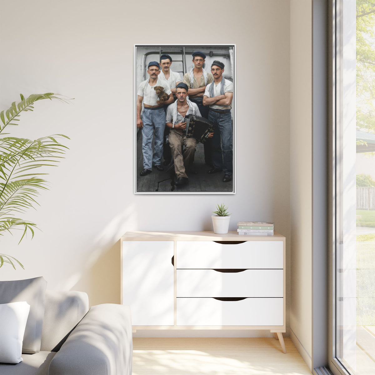 hommes 002 | Framed Vintage Photo - Matte Canvas