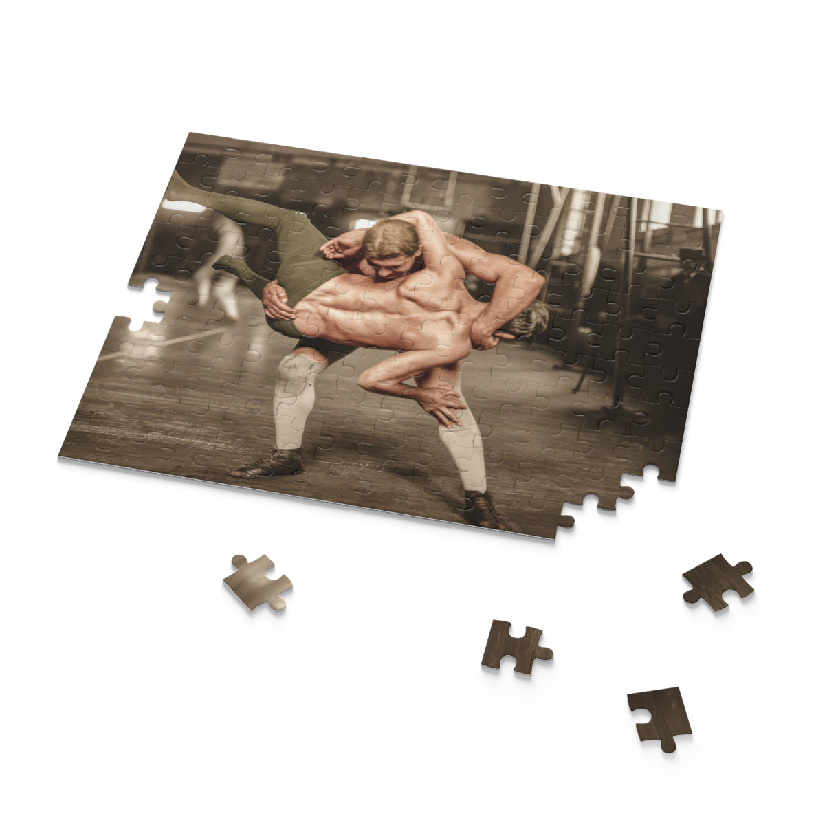 LGBTQ+ Heritage Jigsaw Puzzle — Wrestlers in a Lifting Hold | athlétisme 006
