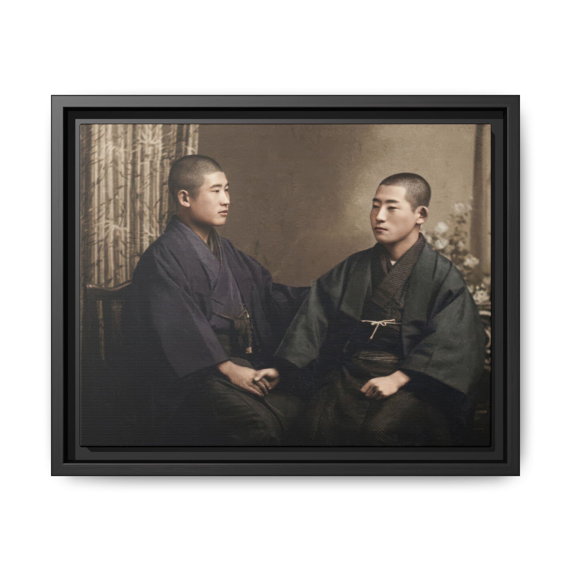 early twentieth century japanese studio portrait vintage photograph canvas wall art