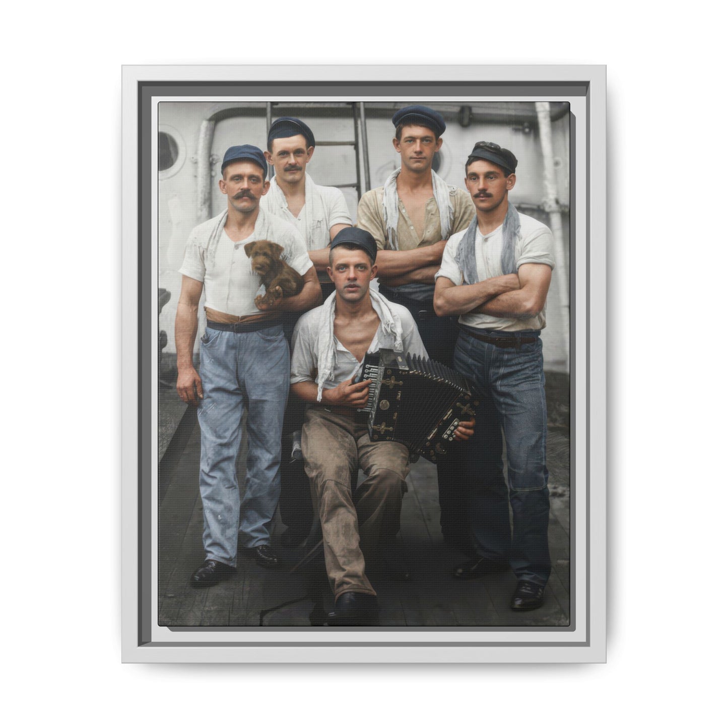 hommes 002 | Framed Vintage Photo - Matte Canvas
