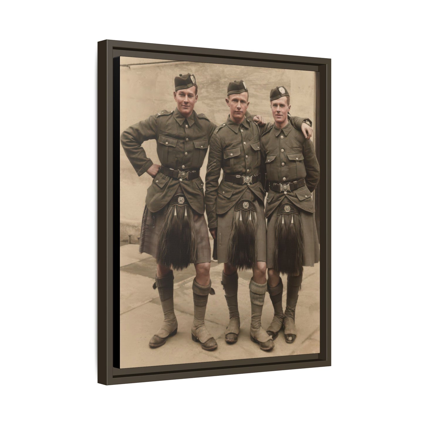 hommes 014 | Framed Vintage Photo - Matte Canvas