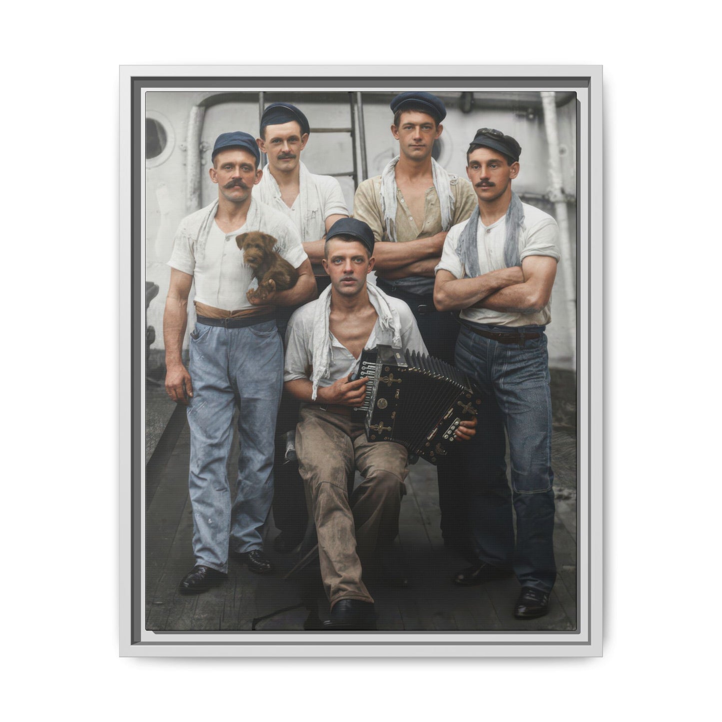 hommes 002 | Framed Vintage Photo - Matte Canvas