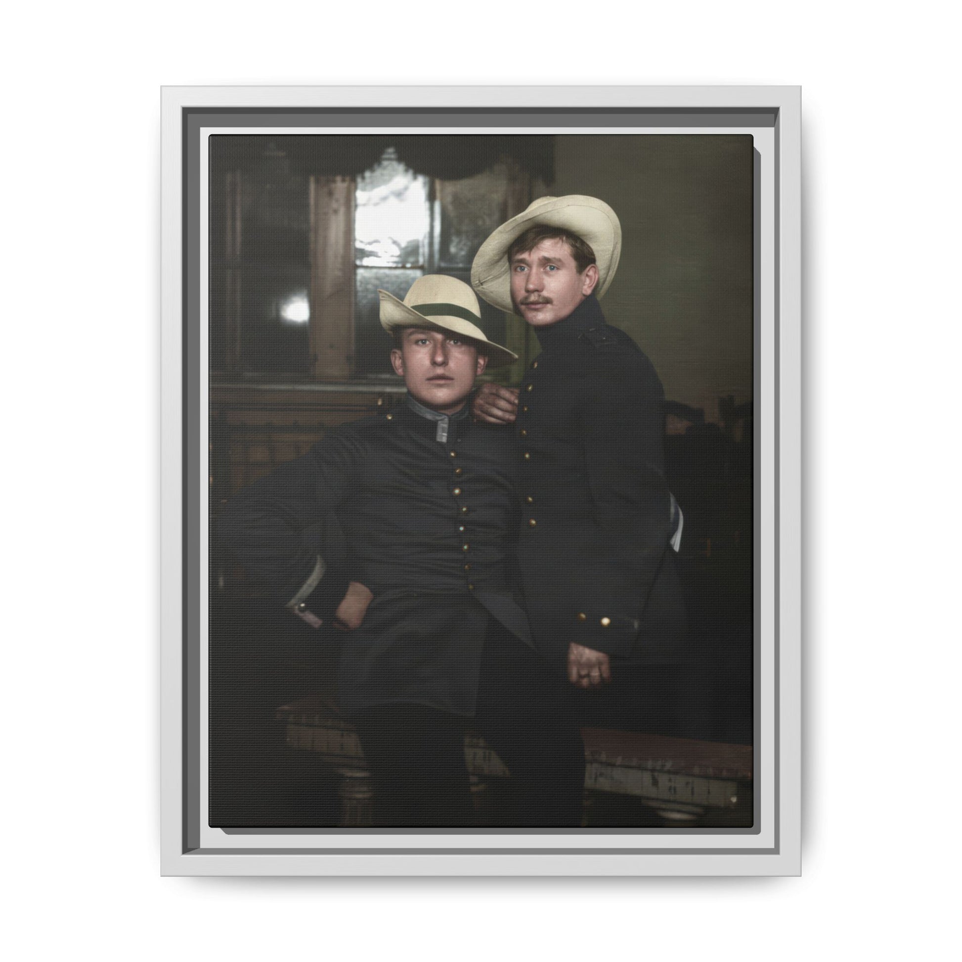 Vintage uniform portrait early twentieth century restored historical wall art
