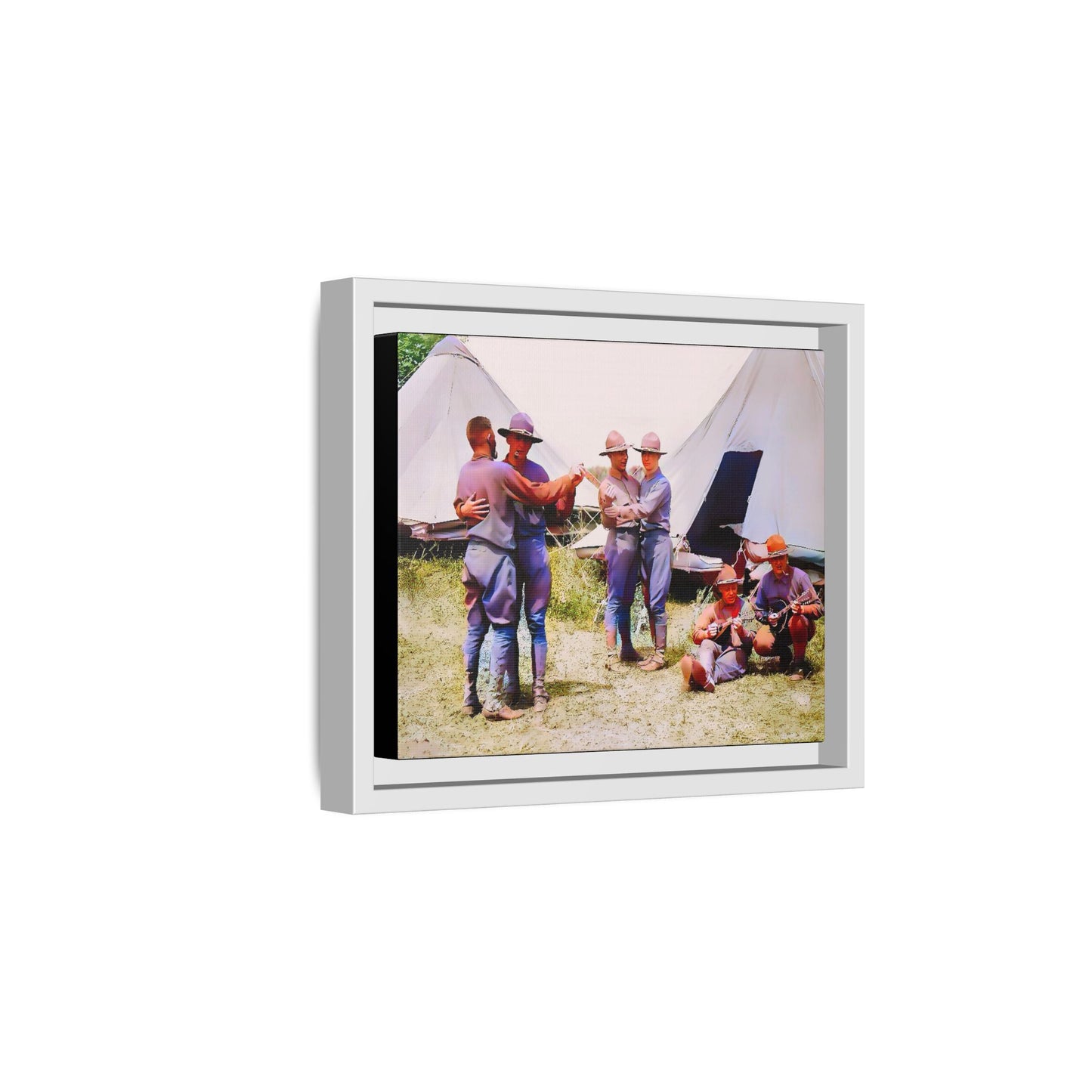 hommes 006 | Framed Vintage Photo - Matte Canvas