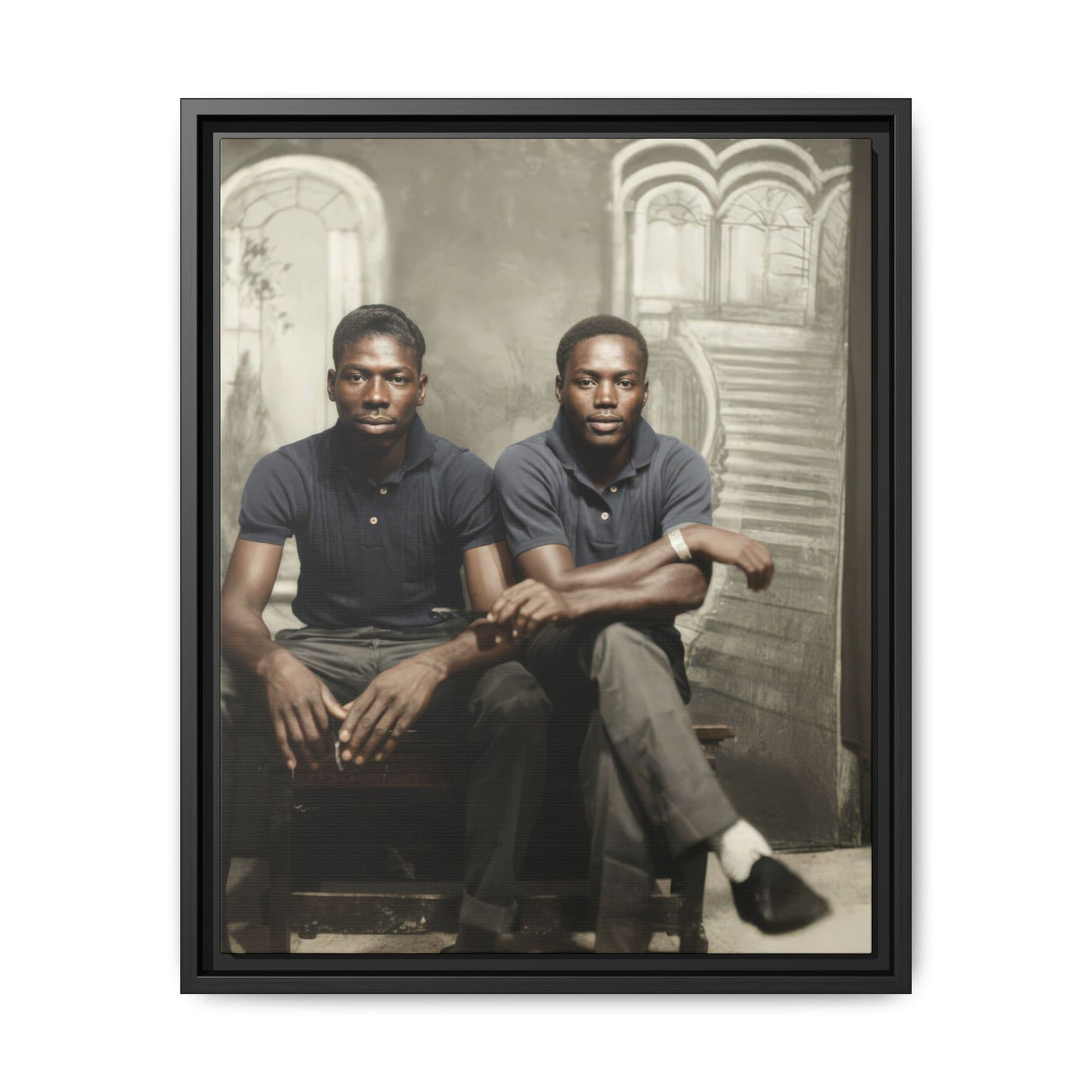 paire 044 | Framed Vintage Photo - Matte Canvas
