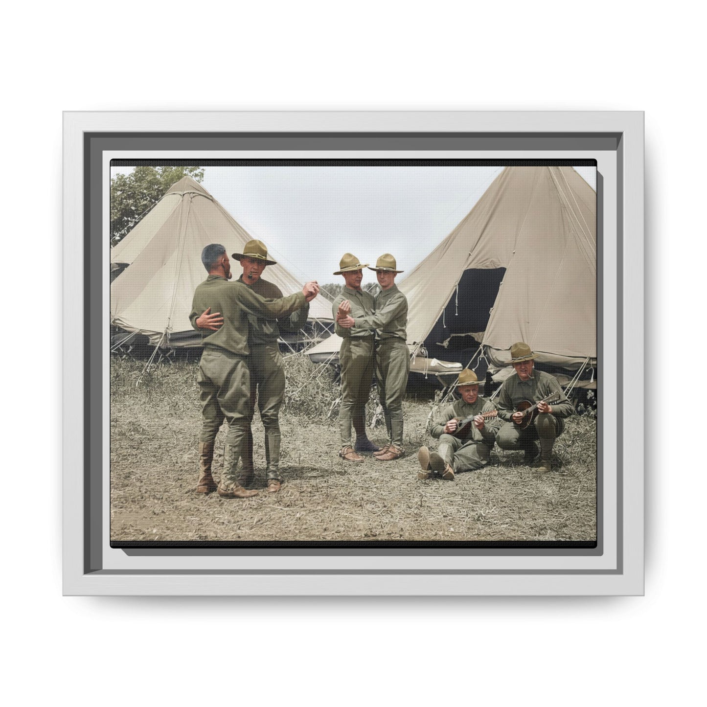 hommes 006 | Framed Vintage Photo - Matte Canvas